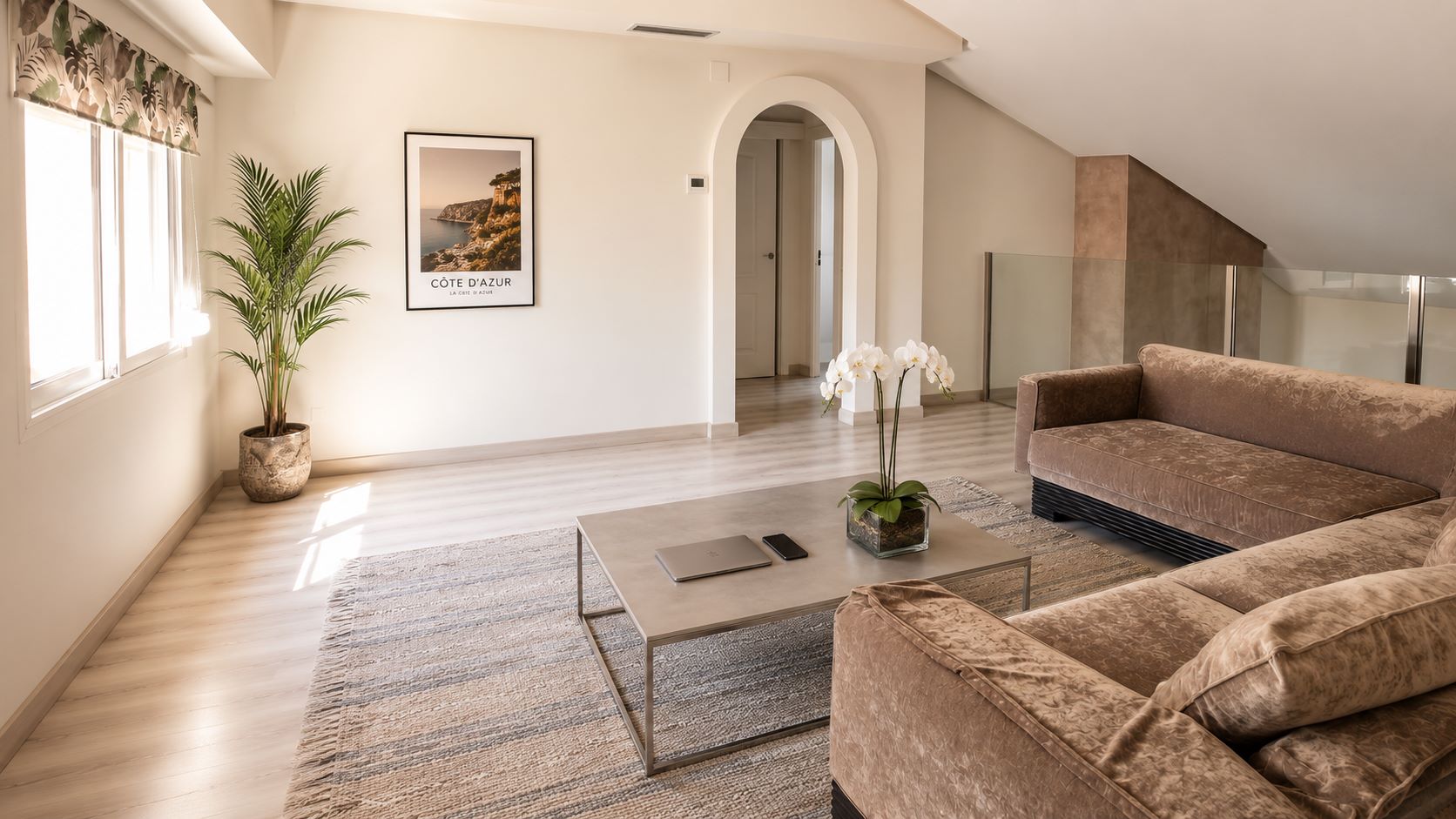 Denia-Costa-Blanca-Penthouse-in-City-Centre-Upstairs-Living Seafront Duplex Penthouse with Private Pool Terrace | Dénia Marina