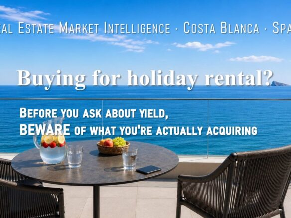 Sea-view apartment in Benidorm, Costa Blanca illustrating the differences between residential property with a tourist licence and purpose-built tourist accommodation for investment