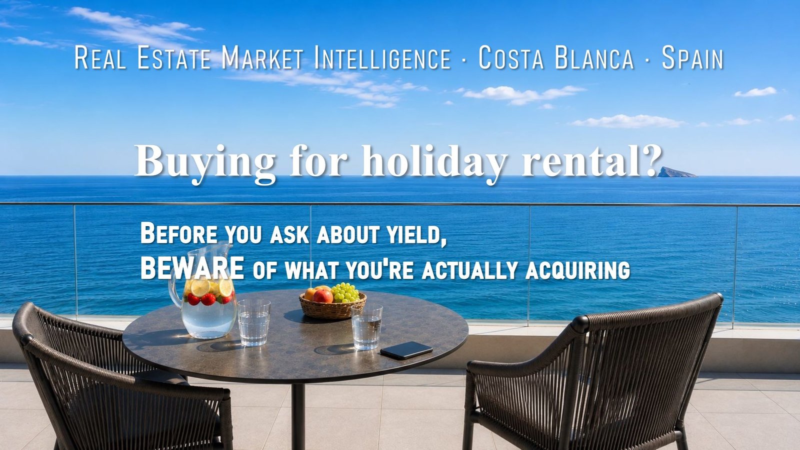 Sea-view apartment in Benidorm, Costa Blanca illustrating the differences between residential property with a tourist licence and purpose-built tourist accommodation for investment