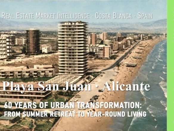 Historic view of Playa de San Juan in Alicante showing its urban development since 1966