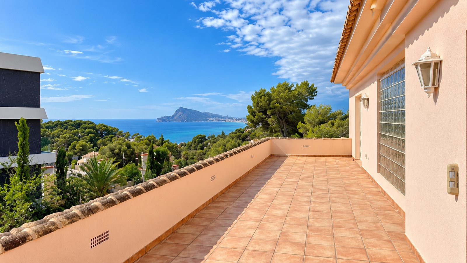 Terrace of a villa in Mascarat, Altea, overlooking the Mediterranean Sea and Cap d'Albir